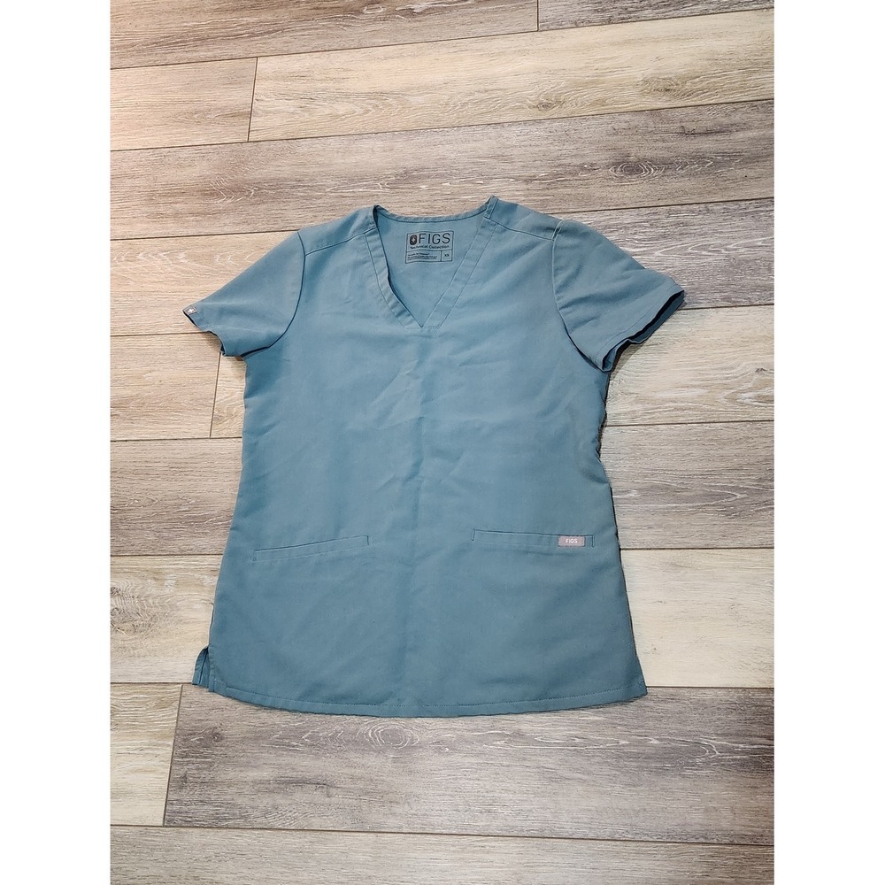 FIGS Women's V-Neck Scrub Top in Hydrogreen Size Xsmall